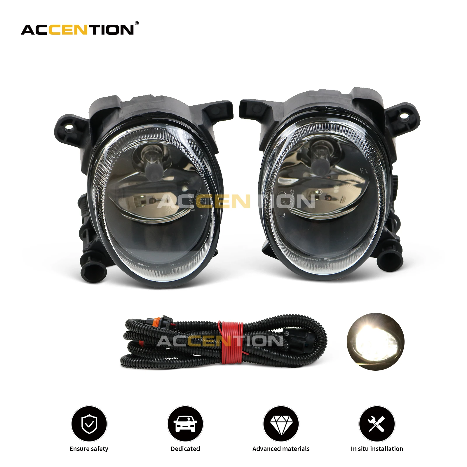 For Audi A1 A4 Wagen B8 A5 A6 C7 Q3 12-14 Passat CC 2009-2012  Halogen Fog light Fog Lamp Light With Bulbs Fog Light Wire