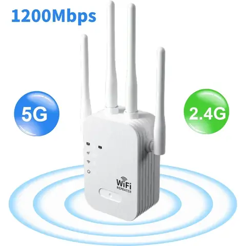 새로운 1200Mbps 와이파이 리피터 무선 확장기 와이파이 부스터 5G 2.4G 듀얼 밴드 네트워크 증폭기 장거리 신호 와이파이 라우터 가정용