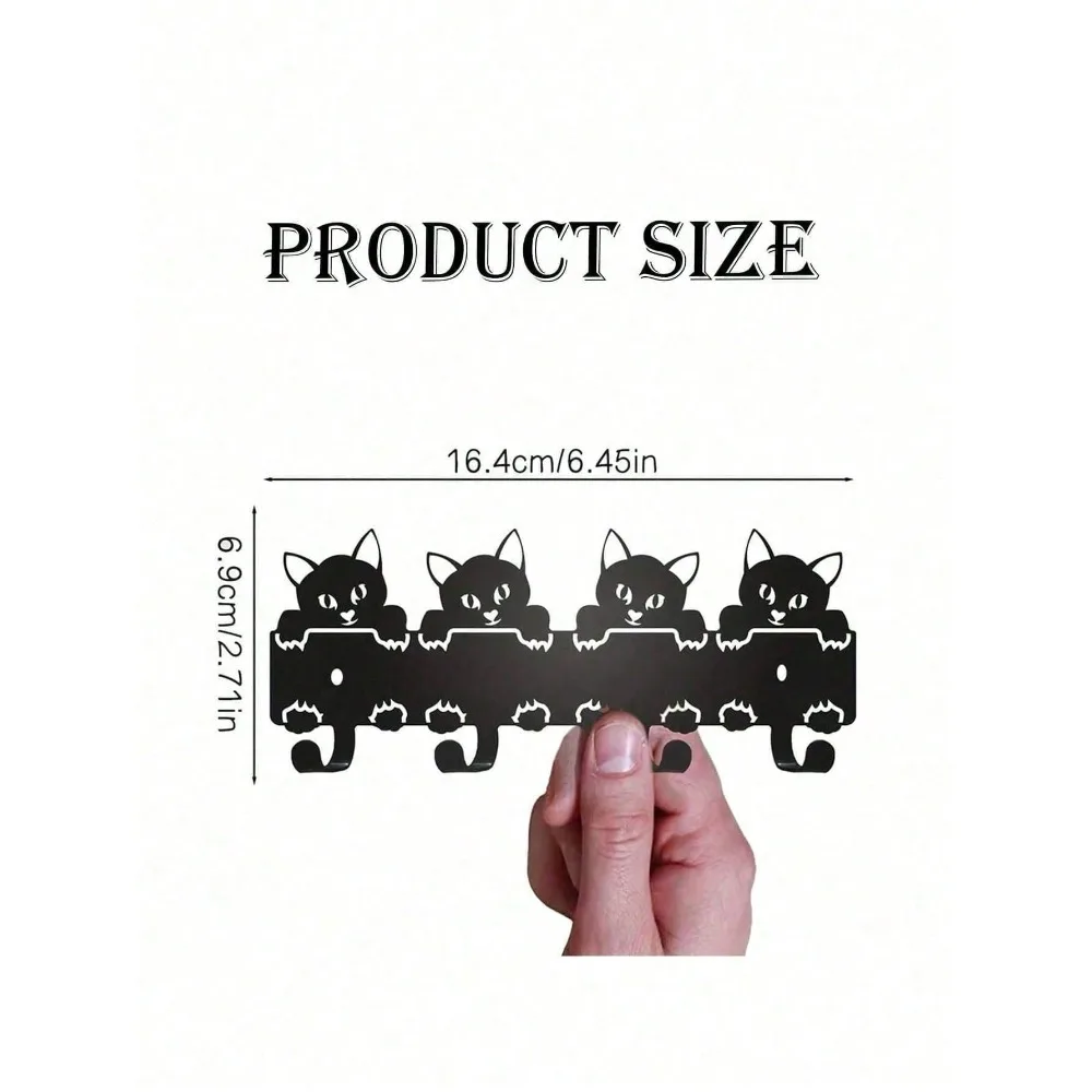 منظم حائط معدني أسود صناعي، ديكور المنزل/غرفة النوم/المدخل، هدية عيد الميلاد/الهالوين #2