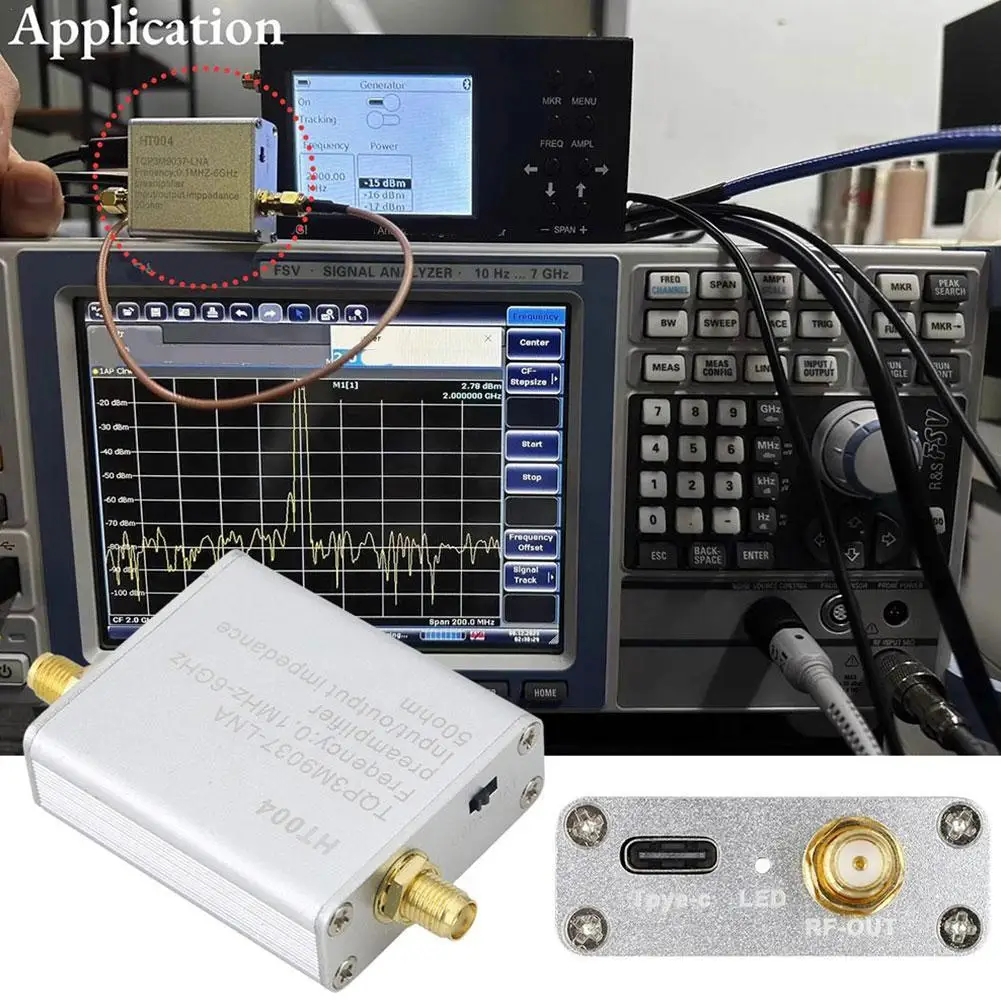 

100K-6GHz Full Band Low Noise Amplifier 20dB High Gain Power Preamplifier HT004 Amplifier Broadband Module Receiver