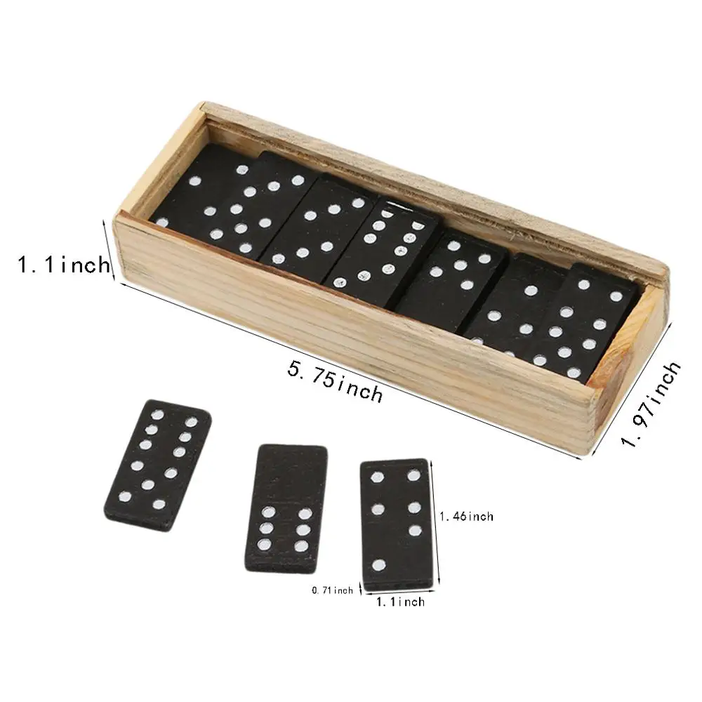 28 ชิ้น/เซ็ตของเล่นเพื่อการศึกษาเด็กไม้ Domino Board เกมท่องเที่ยวตลกตารางเกม Domino ของเล่นเด็กสําหรับของขวัญเด็ก