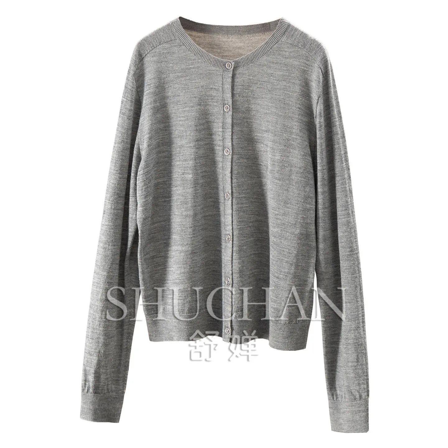 Twilight Purple Prologue Loose and Seamless 60 Worsted Wool Knitted Cardigan Women's Sweater F265