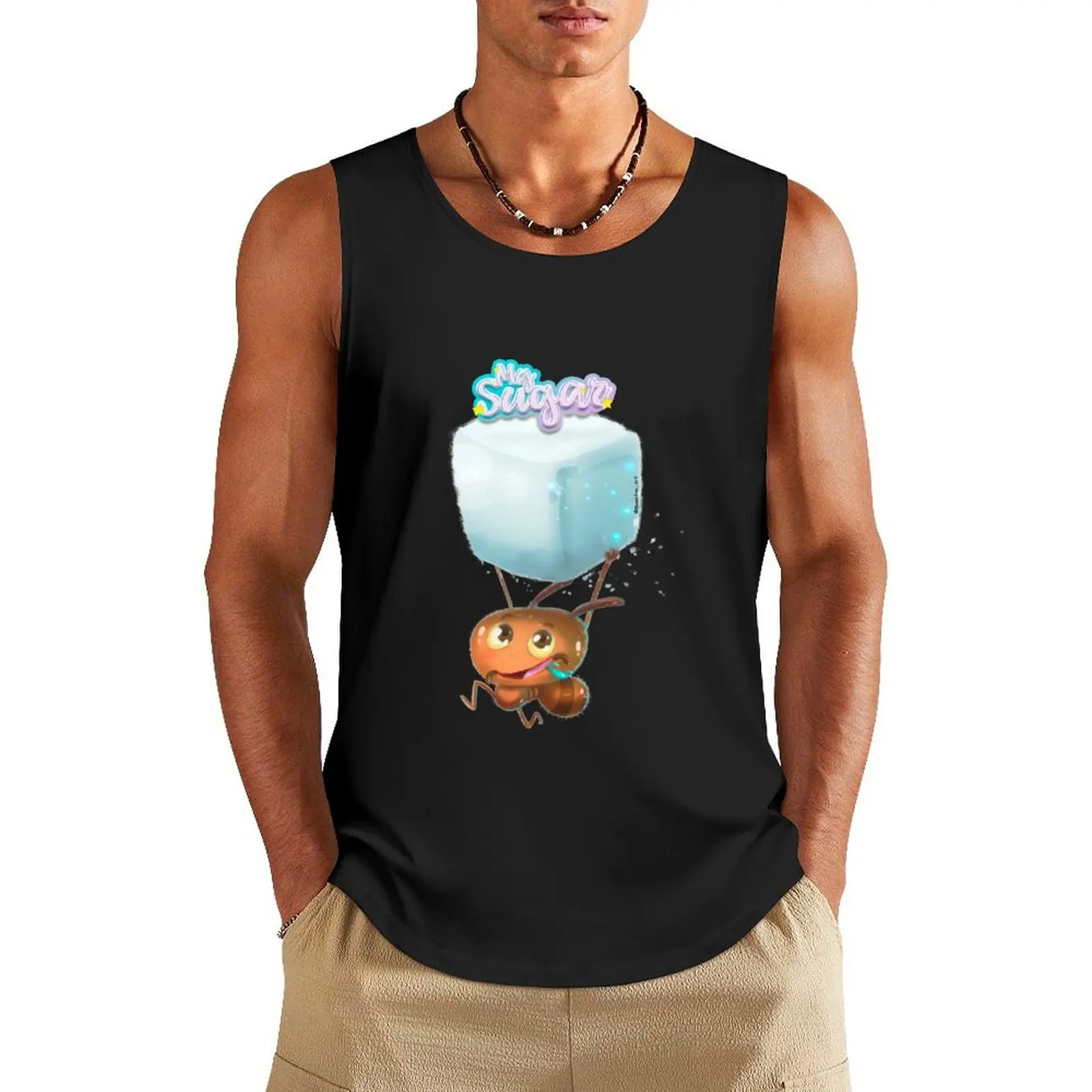 

Sugar Tank Top cotton t-shirts man sports clothes for men