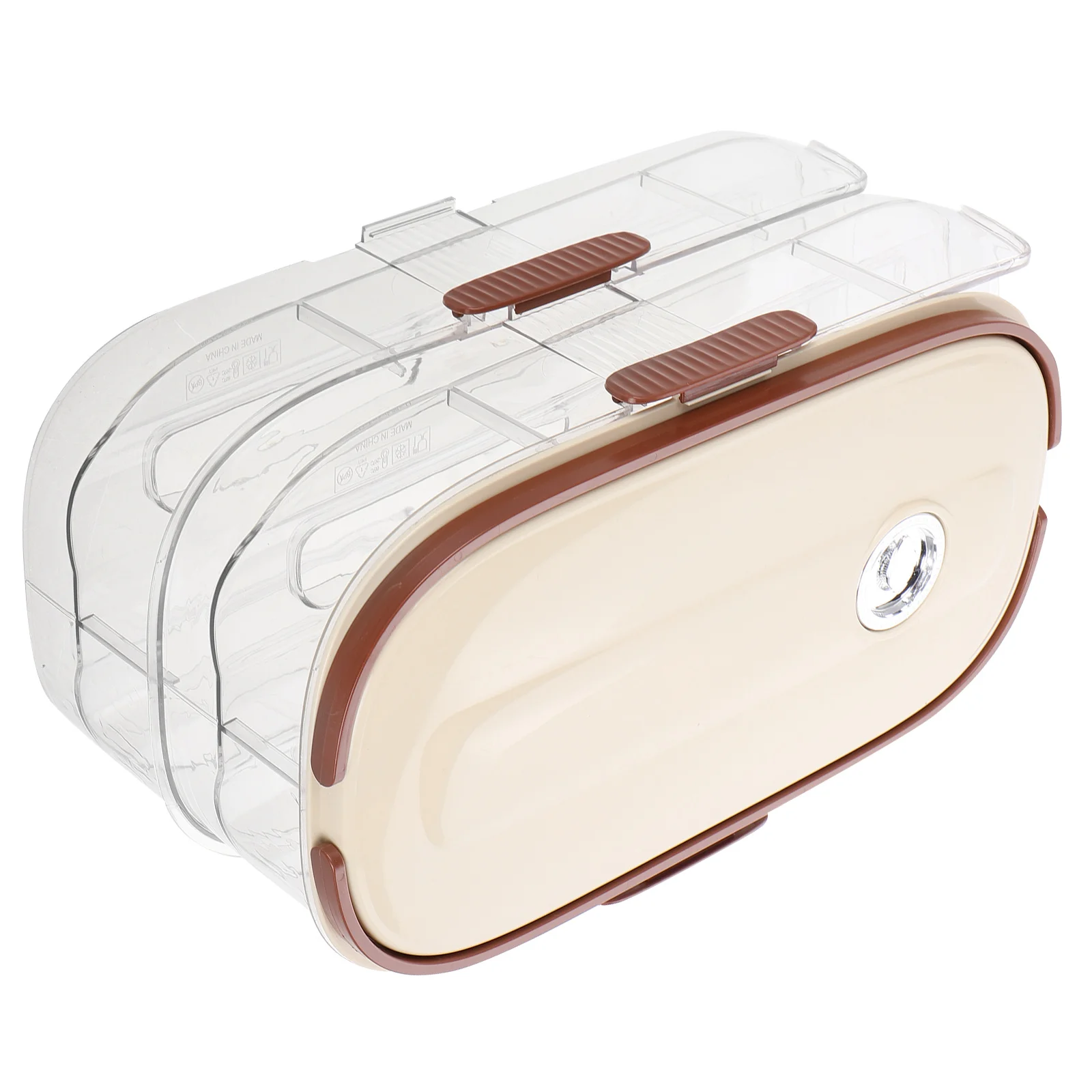 

Multi Layer Slide Type Egg Dispenser Beige Portable Fridge Side ganizer Counter Eggs Tray Storage Kitchen Practical Convenience