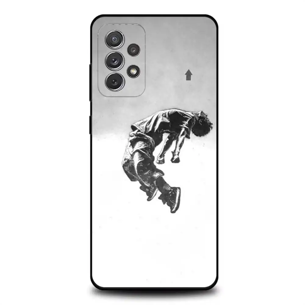 Casing Ponsel G-Graffiti Artist B-Banksy untuk Samsung S 25,24,23,22,30,21,10,9,Ultra,Plus,Lite,FE,4,5G Casing Lembut Hitam