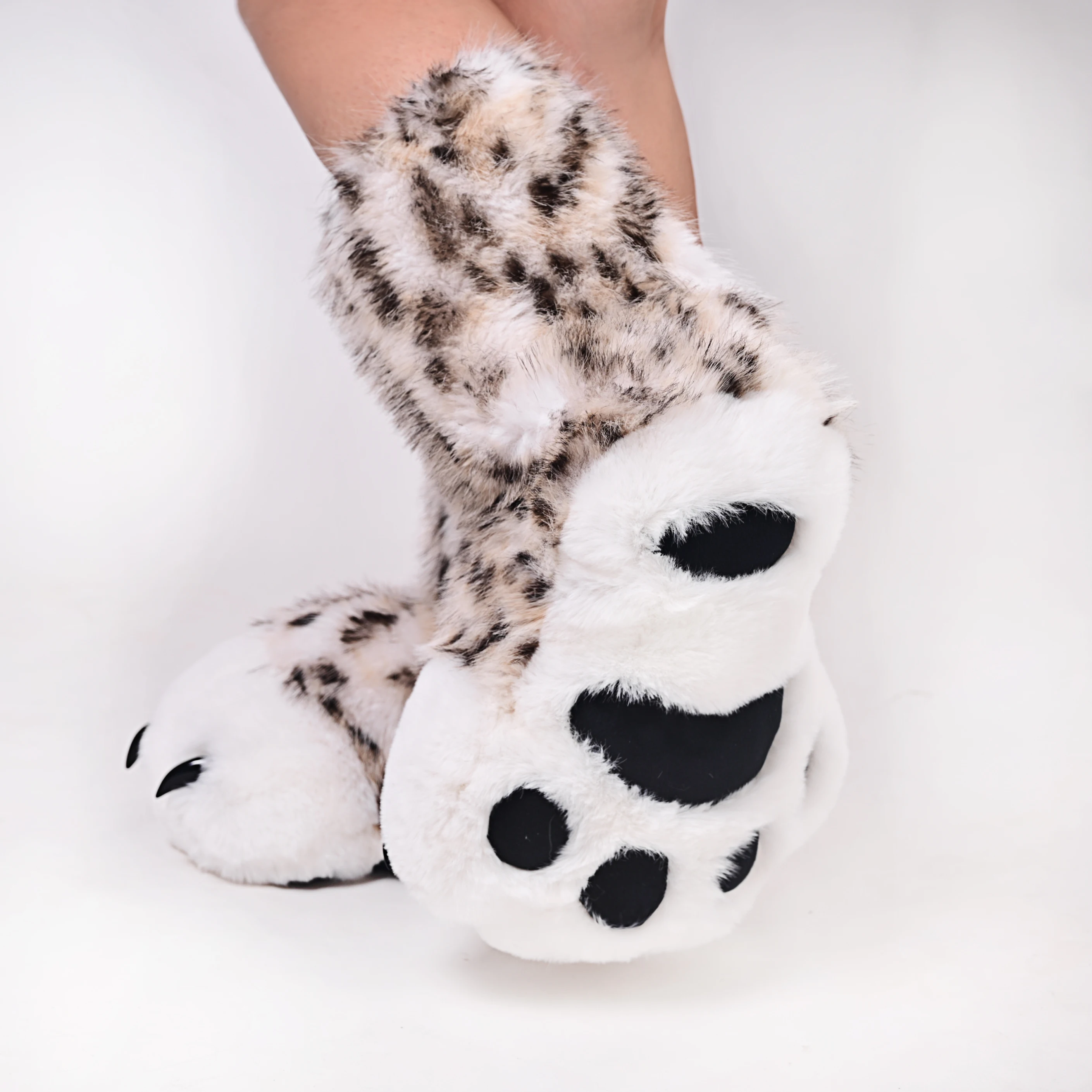 Fursuit Paw Shoes, Anime Cosplay Plush Footwear for Comic Con Performance