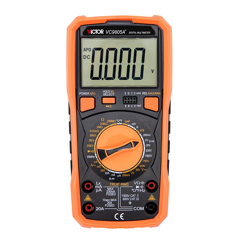 VICTOR VC9805A+1999(3 1/2) True RMS Digital Multimeter Tester Resistance Measurement AC DC 1000V 20A Voltmeter Ammeter