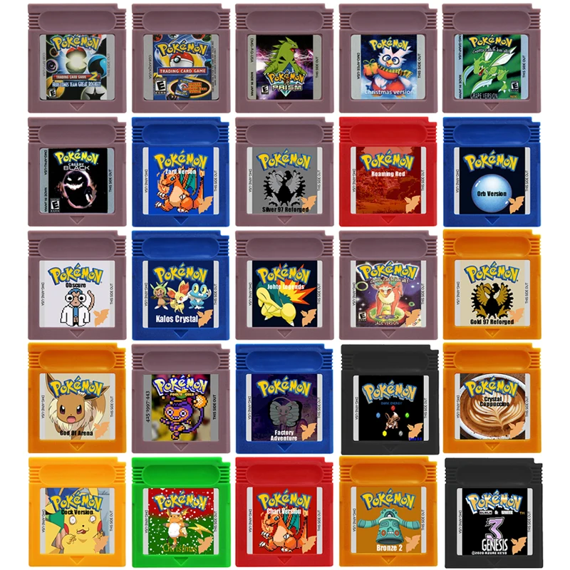 

16 Bit GBC Video Games Cartridge Console Card Pokemon Trading Card Game Cock Dark Energy Creepy Black Prism for Fans Gift