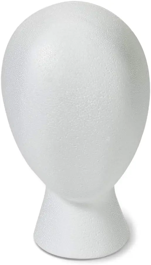 

Smooth White Foam Head for Displaying Masks, Hats, Wigs - 5.8x6.8x9.8 Inch