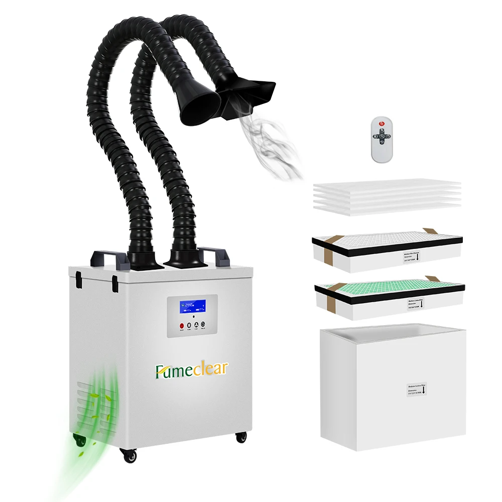 

Strong Suction Industrial Welding Fume and Dust Extractor Air Purifier with Double Arms for Laser Engraver 3D Printer Soldering