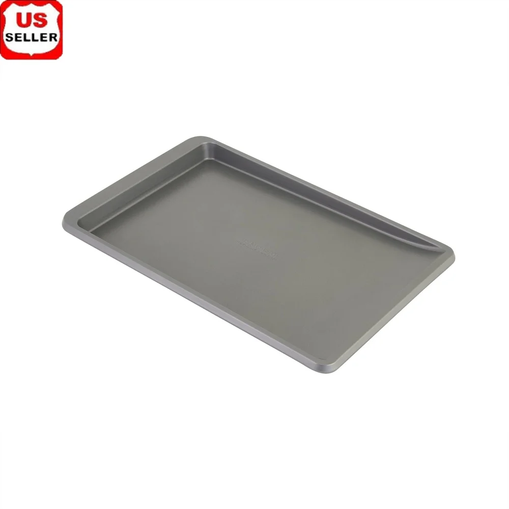 

Aluminized Steel Nonstick 10x15-inch Baking Pan and Cookie Sheet Slider Contour Silver