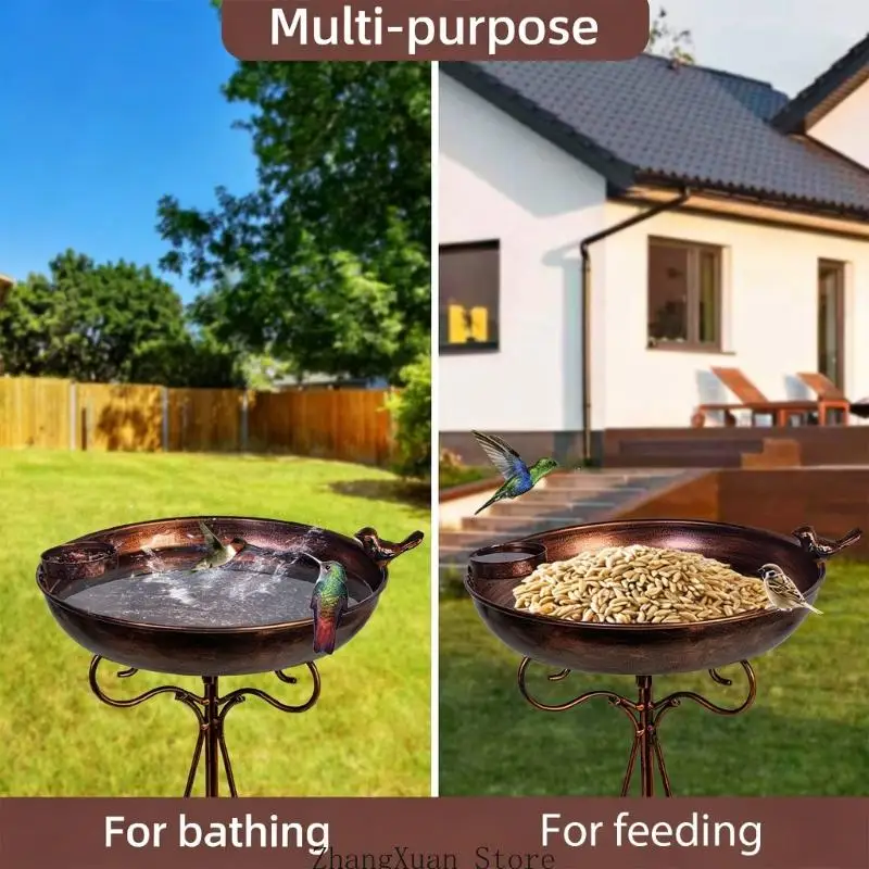 Eleganter Vogelwassernapf und Badeplatz aus Metall für Naturliebhaber Hinterhof 3XUF – Detail 8
