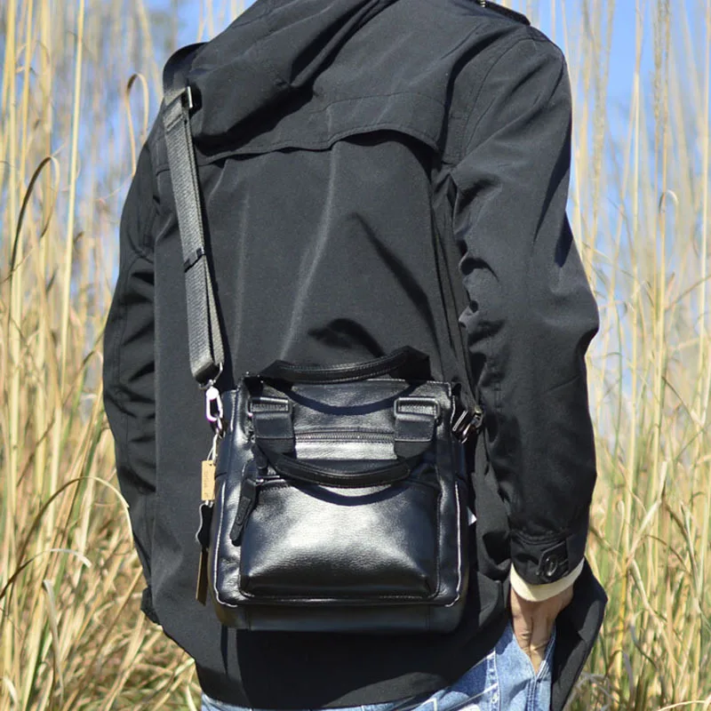 حقيبة يد رجالية من الجلد المدبوغ بالخضراوات من AETOO حقيبة صغيرة عمودية للأعمال غير رسمية بكتف واحد مائلة طبقة علوية من جلد البقر للرجال