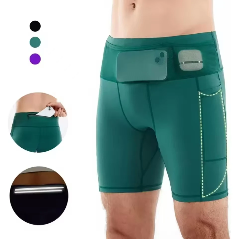 

(Mul-Pockets Compression Shorts 3.0)Men Marathon Running Shorts Quick Dry Exercise Training Jogging Cycling Fitness Tight Shorts