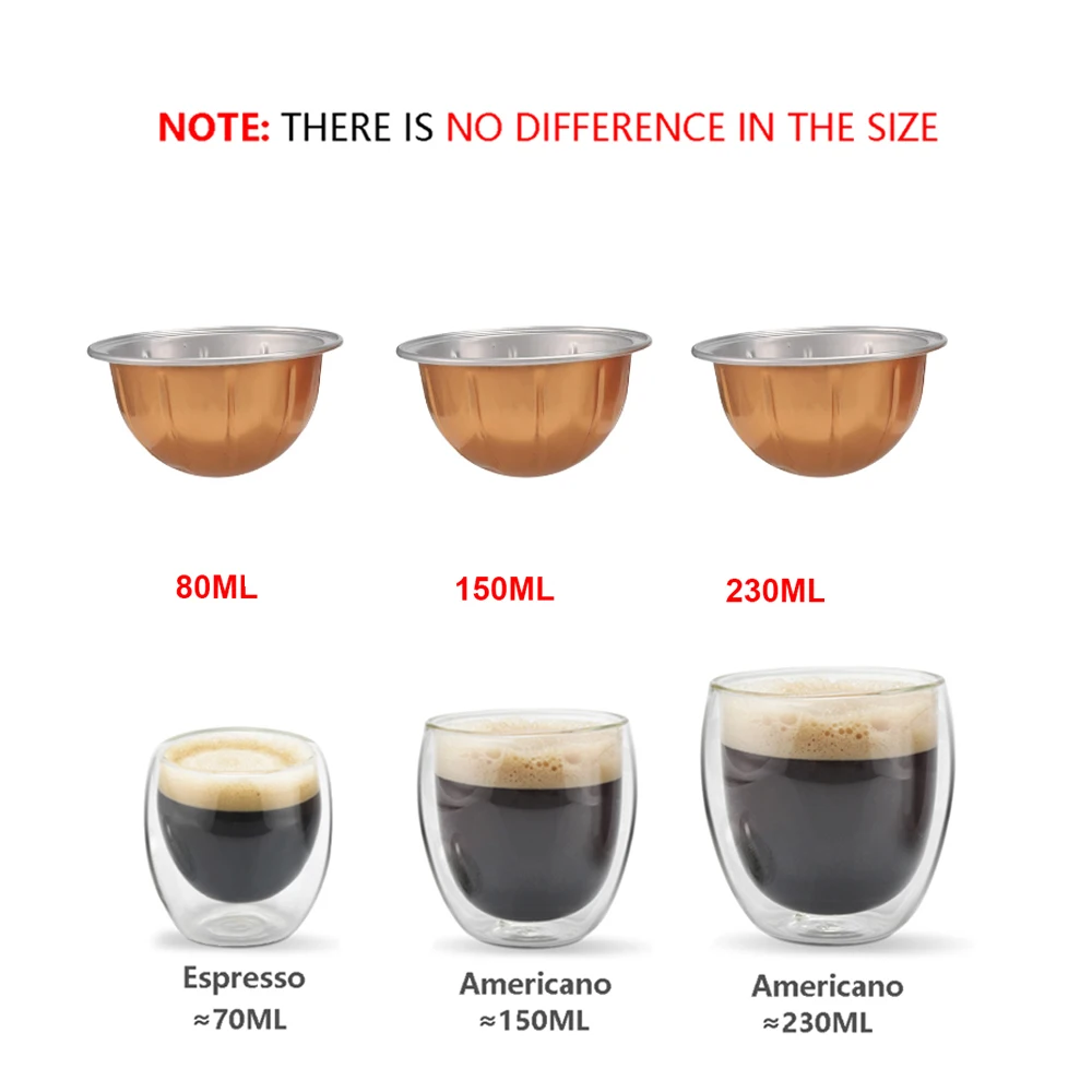 Per Nespresso Vertuo Next Pop Capsule riutilizzabili in acciaio inossidabile Vertuoline Filtro caffè ricaricabile compatibile con cialde originali