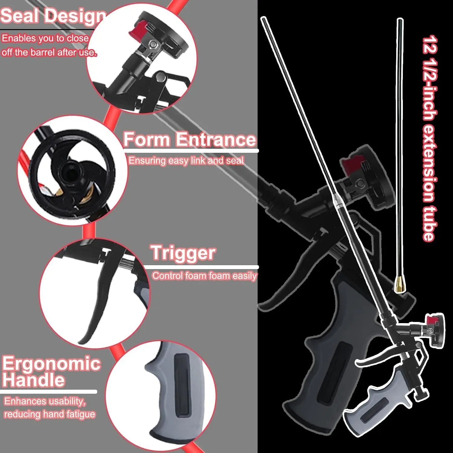PTFE-Coated Foam Tool Compatible with Standard Foam Cans and Engineered for Accurate Dispensing in Confined Spaces
