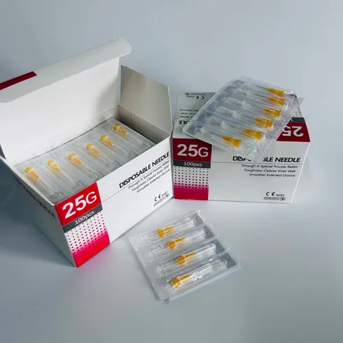 Agujas desechables 100 unids/caja 25G 13MM acero inoxidable empaquetadas individualmente