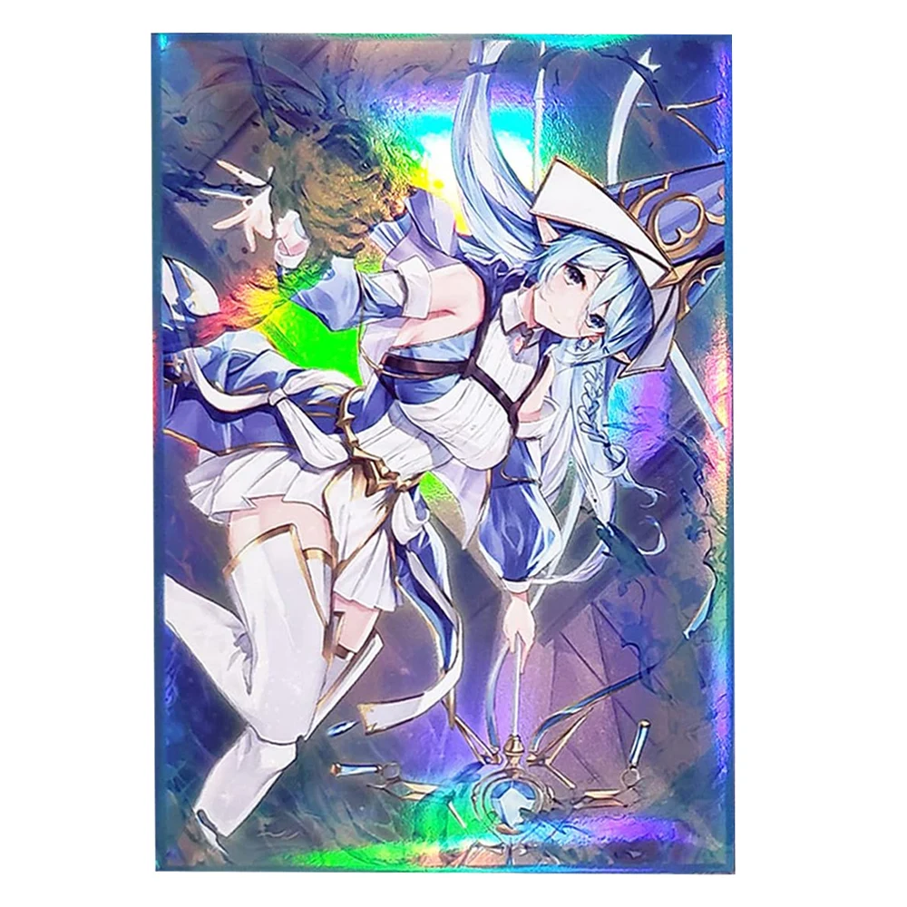 50 Stück 63×90mm japanische holografische Anime-Kartenhüllen für YGO/TCG Top-Loading-Brettspielkarten-Schutzhüllen ﻿