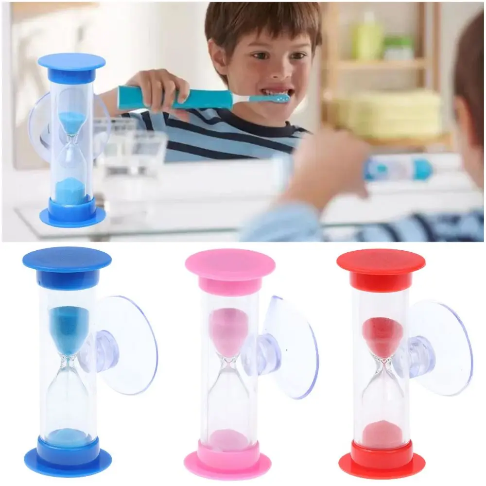 2/3 Minutes Hourglass Sand Clock Multicolor Suction Cup Mount Sand Timer Funnel Shape Time Reminder Design Mini Hourglass