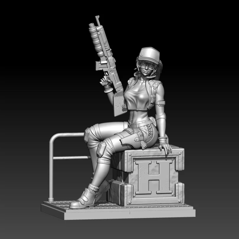 1/24 60mm 1/18 75mm Resin Model The Battle Girl Figure Sculpture Unpainted No Color RW-1058