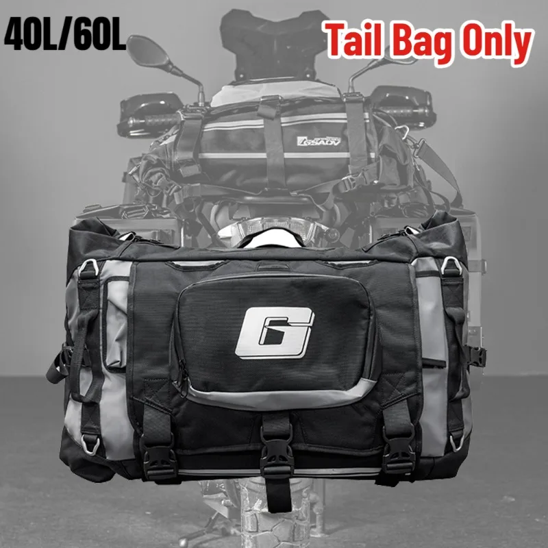 GSADV Motorcycle Tail Bag Travel Luggage Multifunction Rear Seat Bag High Capacity Motorbike Luggage Waterproof Saddle Bag