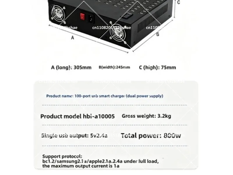 100-Port USB Smart Charger for Mobile Game, Multi-Device Compatibility Charging Station