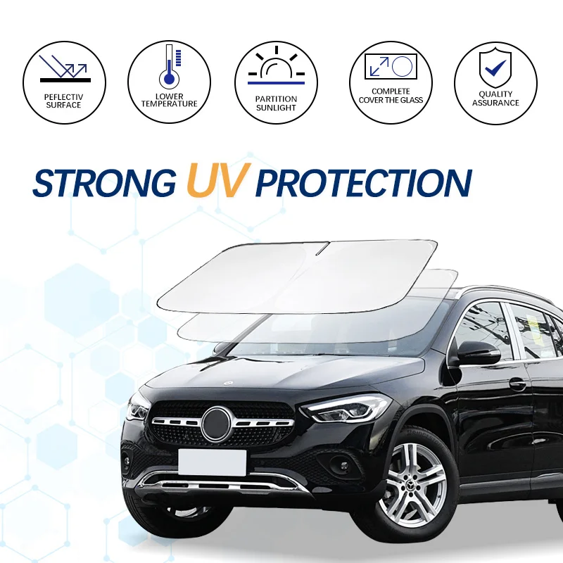 Windshield Sun Shade For Mercedes Benz GLA X156 H247 Sunshade Sun Visor Protector Foldable Blocks UV Rays Keep Your Car Cooler
