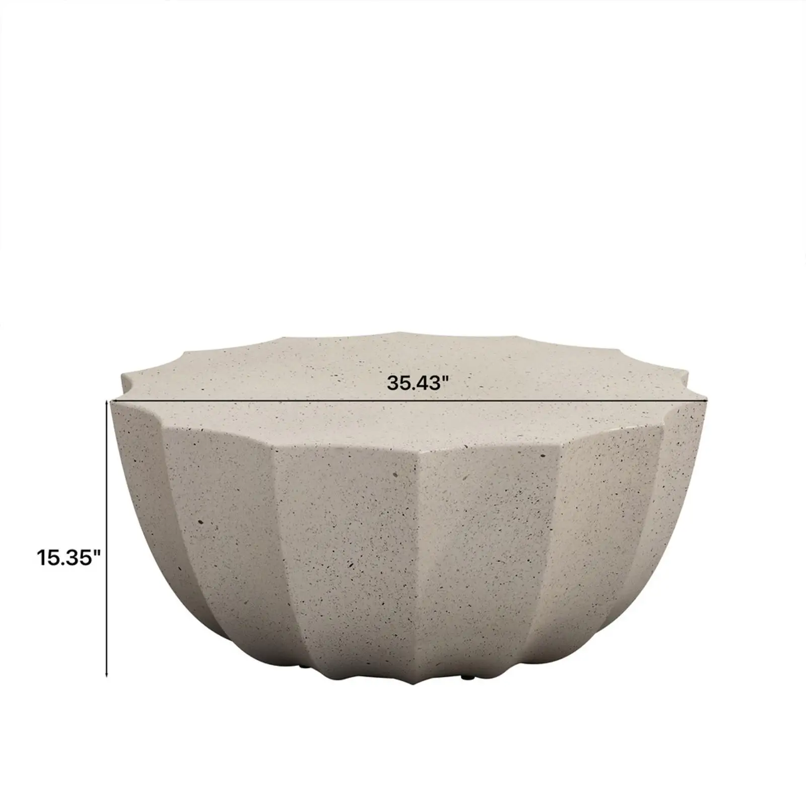 

Round Outdoor Table Modern White Waterproof Coffee Table for Patio Balcony Garden Indoor Living Room