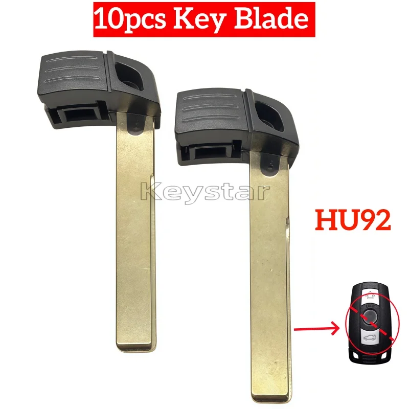 

10pcs HU92 Car Smart Key Blank Keyless Fob Blade Emergency Key Blank CAS2 CAS3 Key Blade for E60 E64 E70 E81 E84 E90 X1 X3 X5 X6