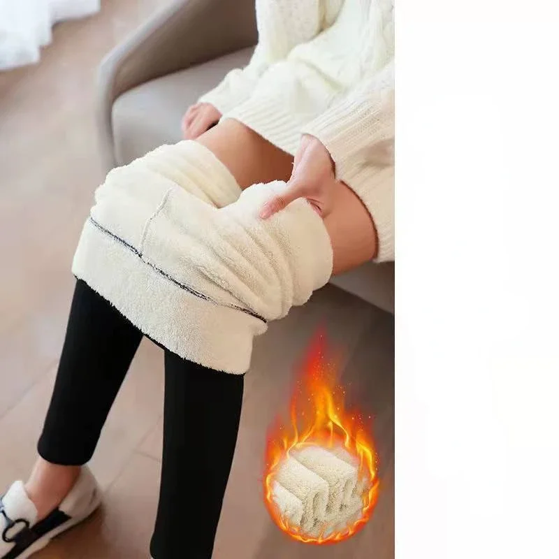 Winter Warm Leggings Women Adding Velvet and Thickening Leggings Small Feet Pencil Pants Outdoor Wearling Casual Stretchy Pants