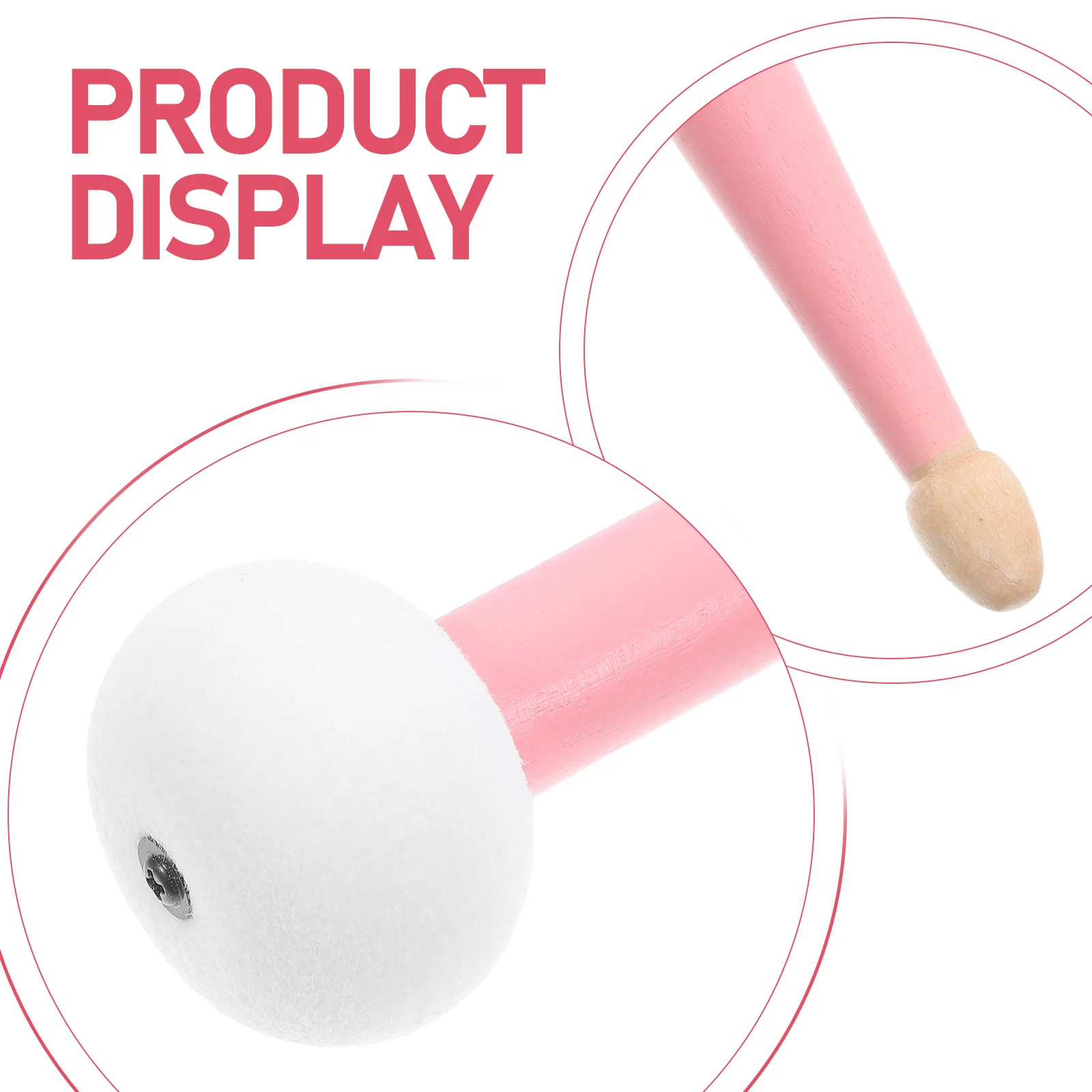 1 Pasang Stik Drum Maple Dual-Head Felt Mallets untuk Timpani Drum Set Instrumen Perkusi Kepala Lembut Aksesoris Drumming