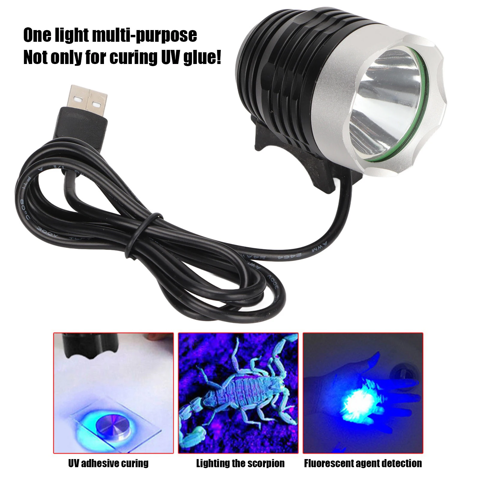 ZK30 USB 전원 395nm UV 블랙 라이트 5V 10W LED UV 램프 3 기어 전화 PCB 수리 수지 경화