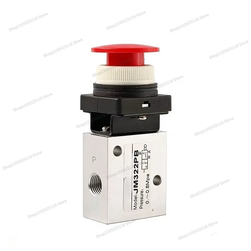 For JM322R/PB/PPL/EB/TB/LB-05/06A/07 Two-position Three-way Pneumatic Control Switch Button Valve