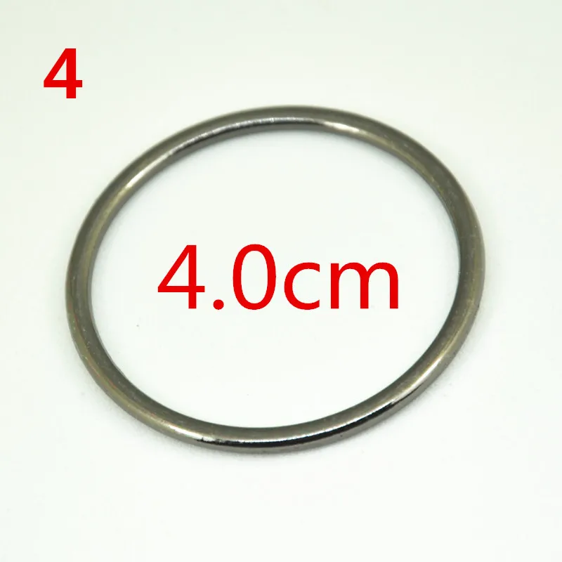 10pcs 20mm/25mm/30mm/40mm/50mm/60mm/70mm/80mm gunBlack Gold Circle Alloy Metal O Ring Shoes Bags DIY sewing Buckles Accessories