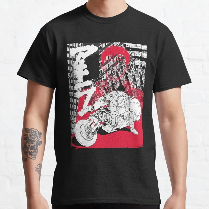 

0503 Otomo Akira Anime T Shirt Cyberpunk Manga City explosion Graphic clothes cyber mecha Neo-Tokyo Streetwear All size tops