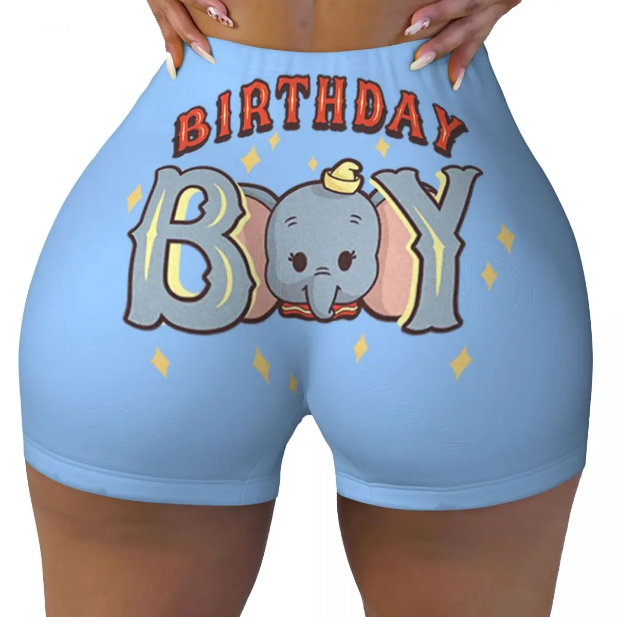 Custom Women's Infant's Dumbo Birthday Boy Workout Yoga Shorts Cartoon Gym Athletic Volleyball Biker Shorts