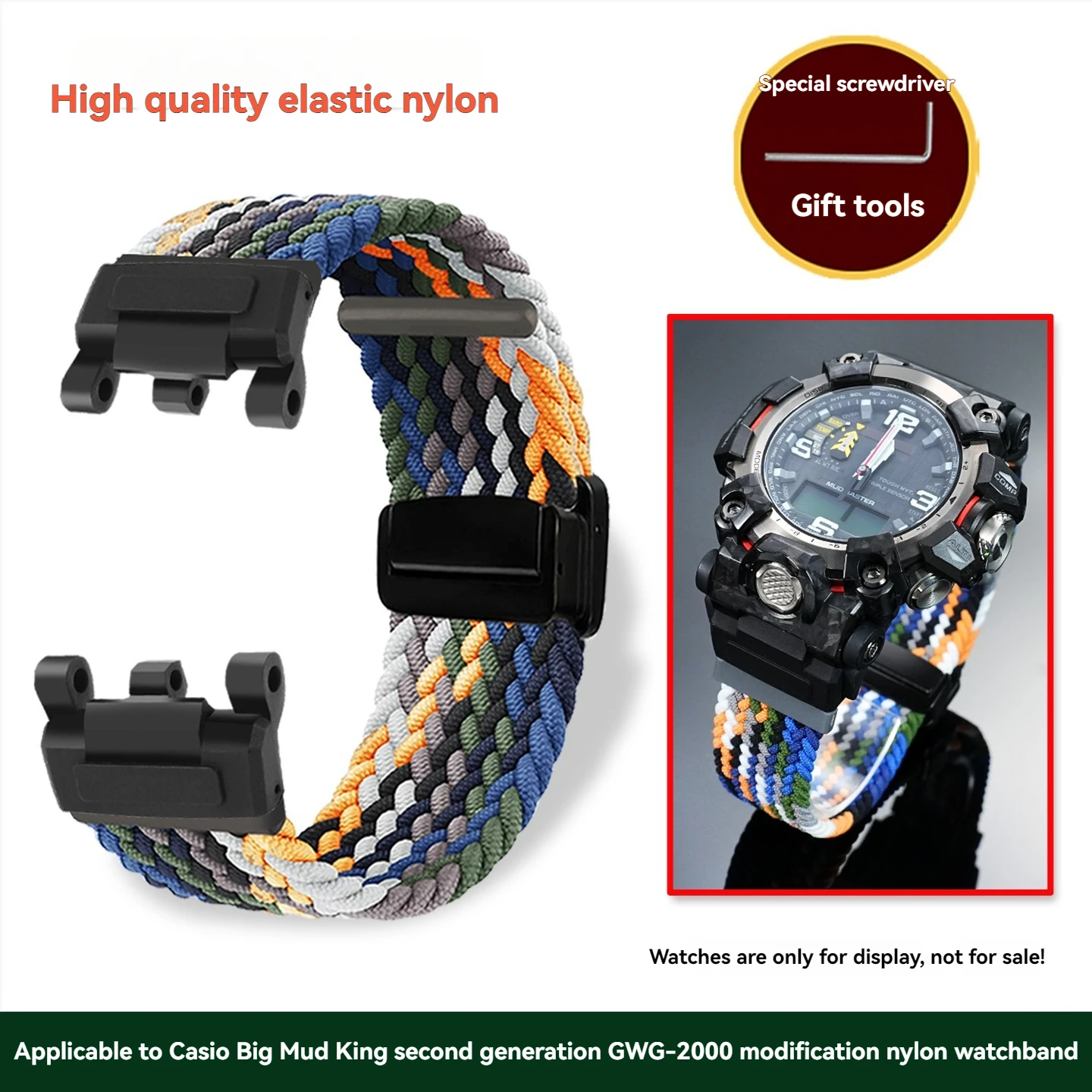 

Дышащий холщовый ремешок для часов Casio 5678 Big Mud King II GWG-2000 GWG-2040, нейлоновый холщовый ремешок для часов, мужской водонепроницаемый цепочка для часов