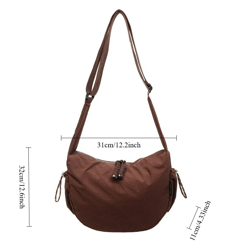 حقائب هوبو نسائية جديدة ذات ملمس ومتعددة الاستخدامات حقائب كروس ذات سعة كبيرة حقائب تخزين بسيطة غير رسمية لطلاب الجامعات