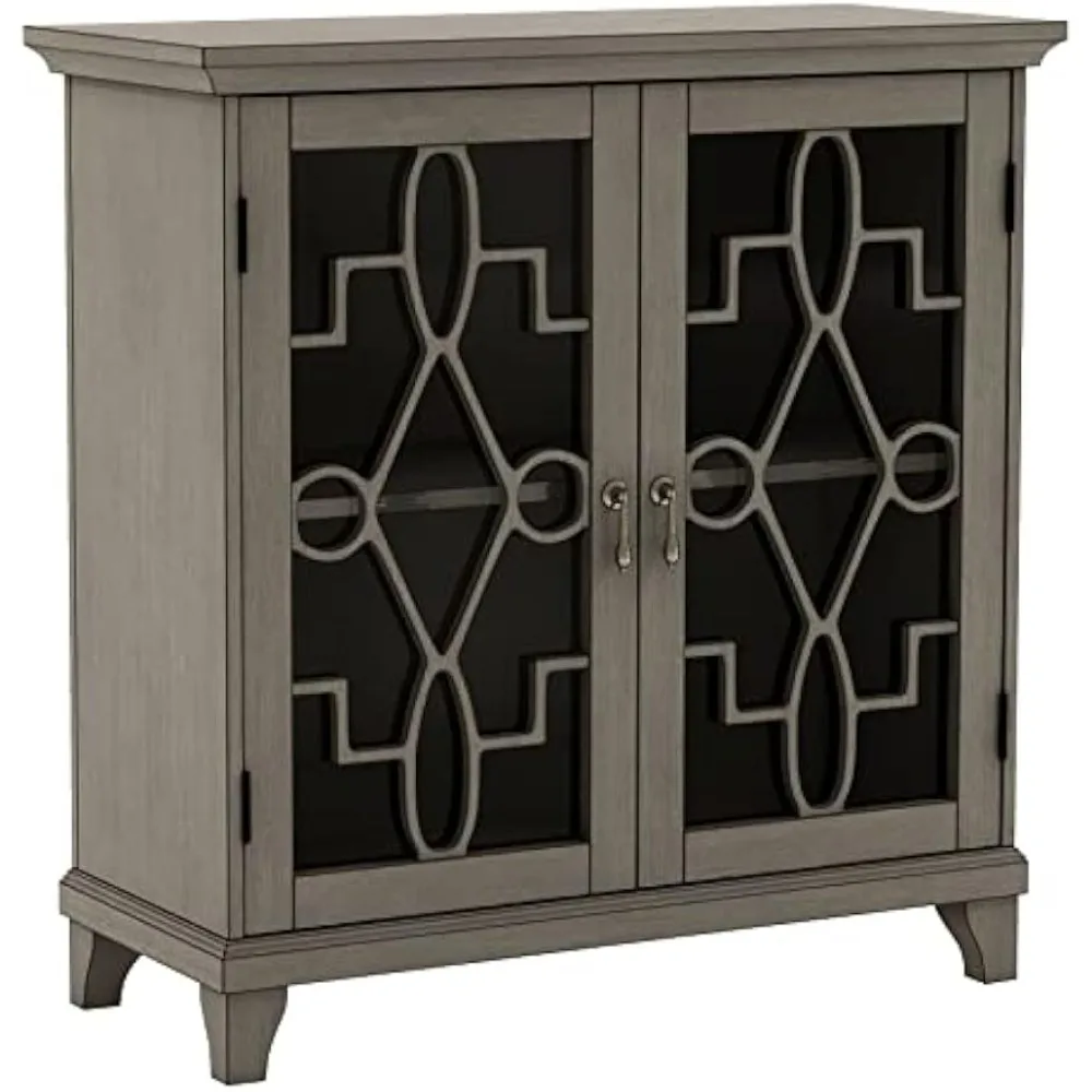 

HOMES: Inside + Out Wolfram Modern 2-Shelf Wood 29 in. Accent Cabinet for Living Room, Bedroom, Entryway, ‎Gray