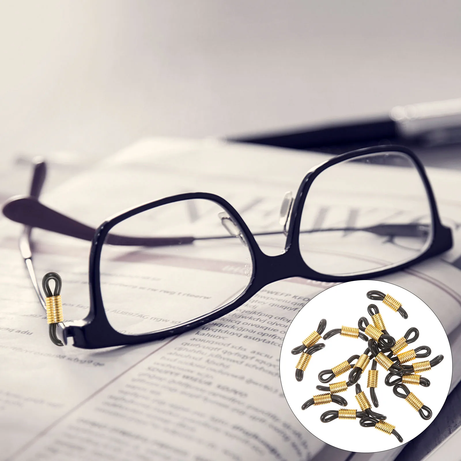 

50 Pcs Glasses with Retainer Eyeglasses Chain Holder Connector Non-slip Anti S Ends for Silica Gel Connectors