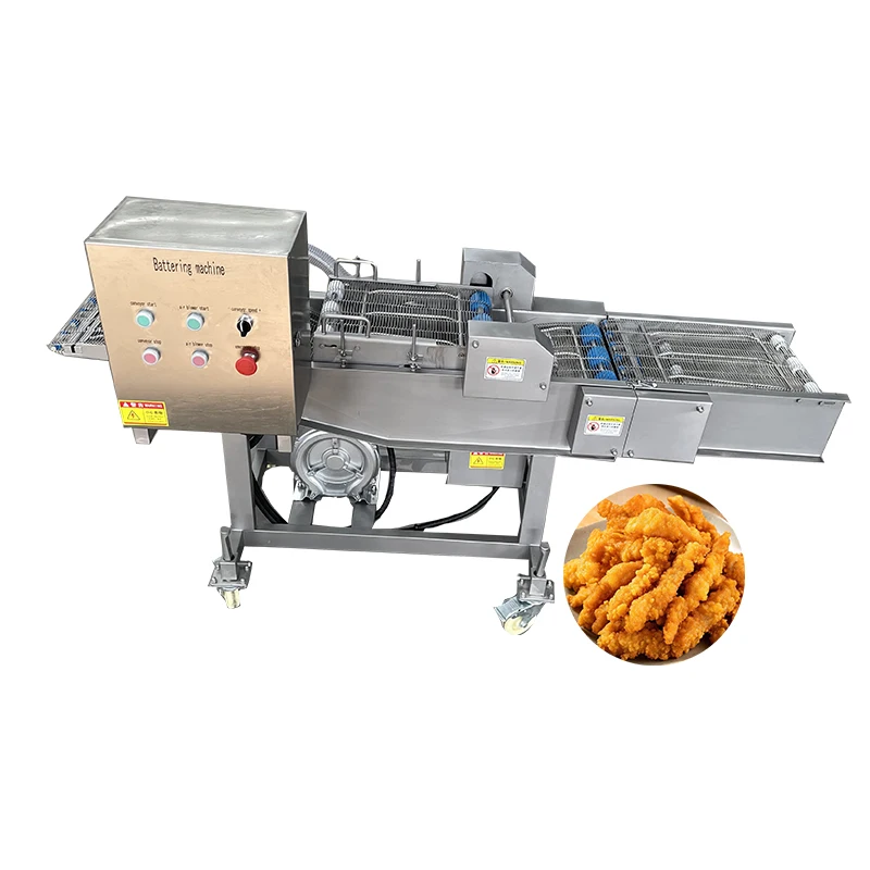 Máquina de tamaño de remojo multifuncional, totalmente automática, máquina de recubrimiento de masa Tempura, máquina de masa para pastel de carne