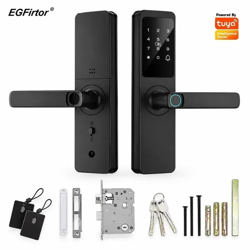 One Touch Password Lock Semi Automatic Smart Door Lock with Card Swipe Password for Wooden Door Electronic Security