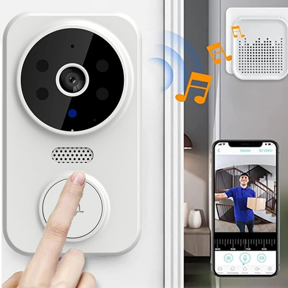 WiFi Smart Video Doorbell Camera Night Vision Smart Visual Doorbell APP Remote Monitoring Intelligent Doorbell for Home Security