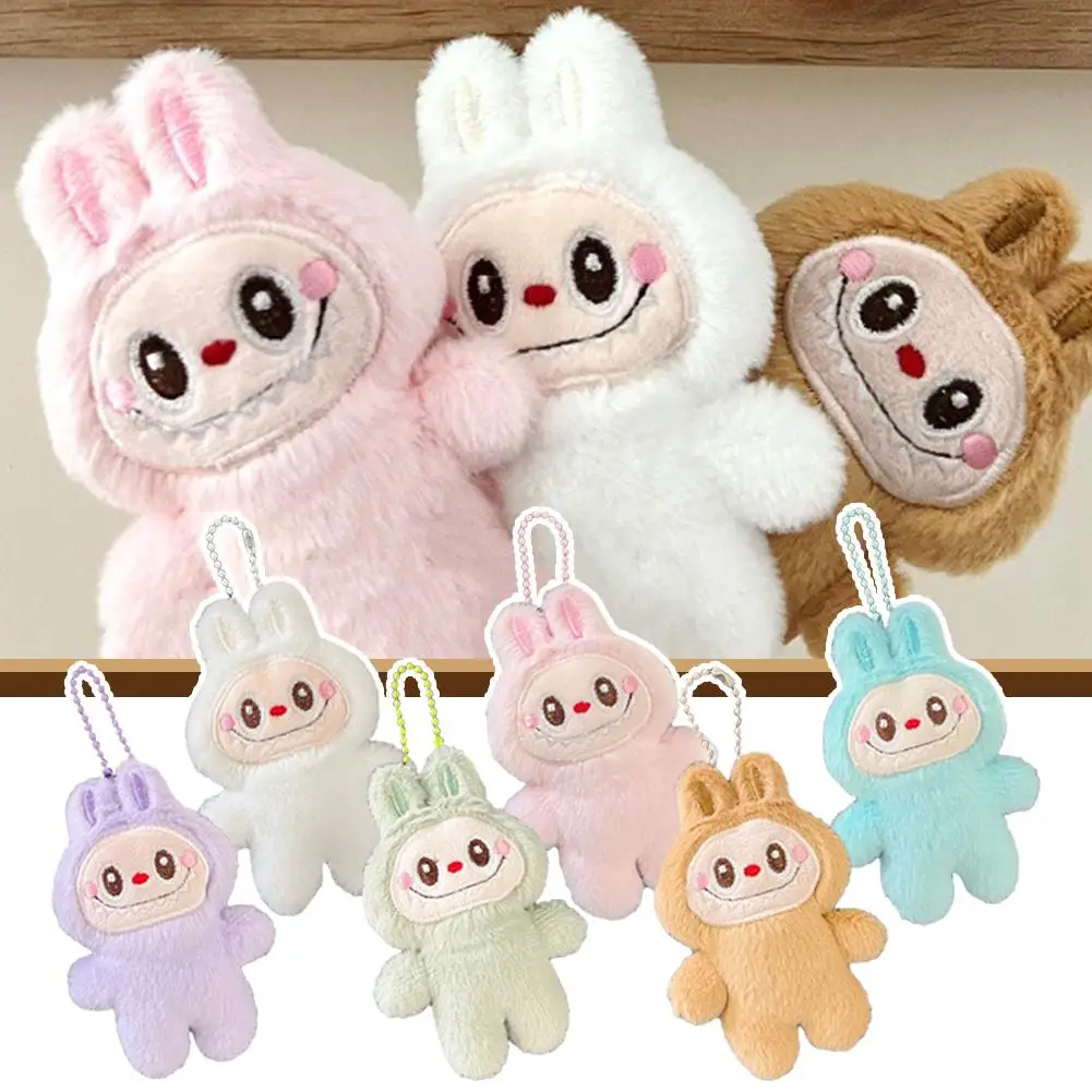 Cute Doll Cartoon Plush Pendant Girly Big Mouth Monster Toy Bag Decoration Keychain Bead Chain Pendant LBB Colorful Creative Gif