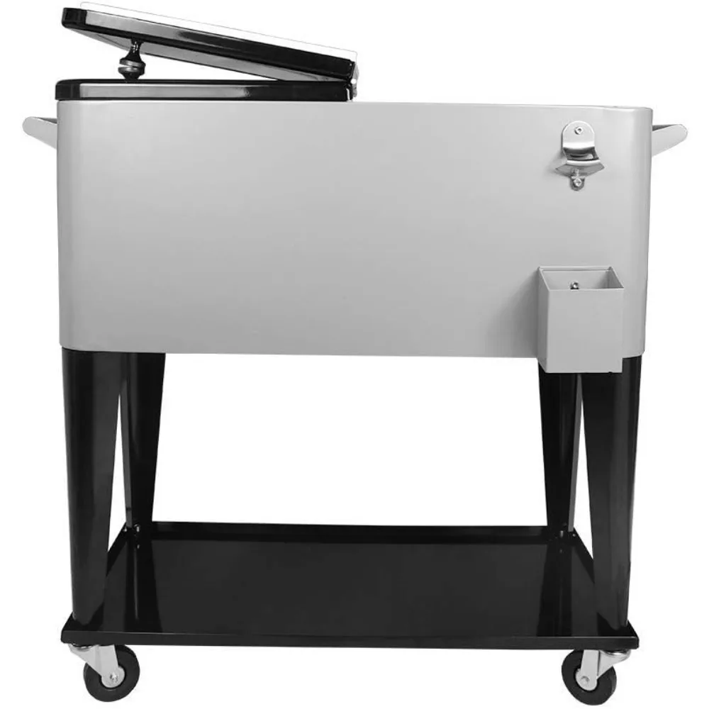 Портативная 80-литровая тележка-холодильник на колесиках для наружного охлаждения напитков и тележки для льда