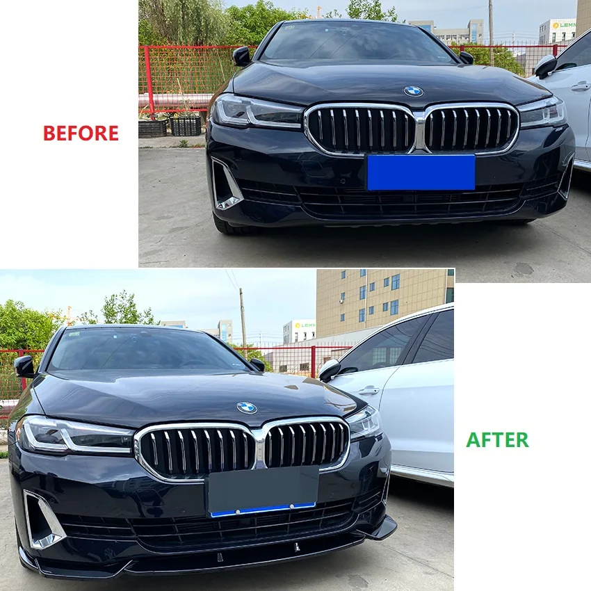 For Bmw G30 G31 Lci M Performance Style Front Bumper Lip Spoiler Splitter Diffuser 5 Series 520i 520d 530i 530d M550i 2021-2023