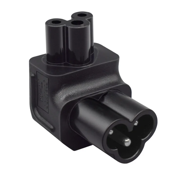 Black Up Elleboog IEC320 C6 Male naar C5 Female Haakse Power Connector C5 NAAR C6 Uitbreiding Power Adapter Plug