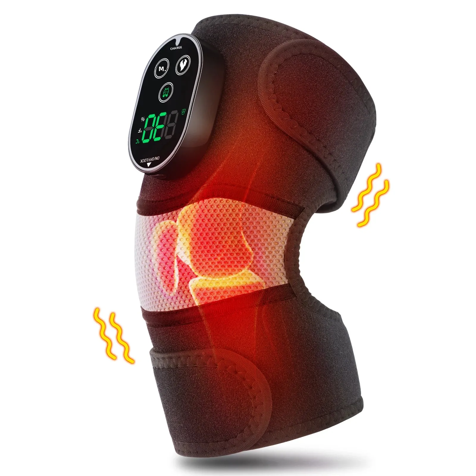 

3-in-1 Cordless Knee Massage Hot Compress 6 Levels Timing Shoulder Elbow Pad Support Belt Muscle Relax