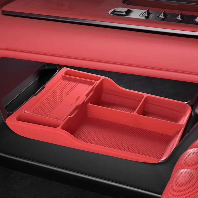 For Xiaomi SU7 - Double-Layer Glove Box Organizer Under Center Console Armrest Storage Case Car Accessories Car Storage Box view 3