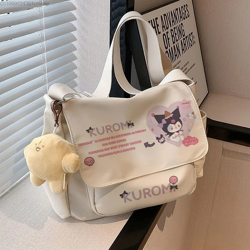 Imagem -03 - Bolsa de Ombro Sanrio Kuromi para Homens e Mulheres Grande Capacidade Estética Viagem Bolsas Crossbody Pacote de Cintura Simples Bonito Y2k 90s Tote Anime